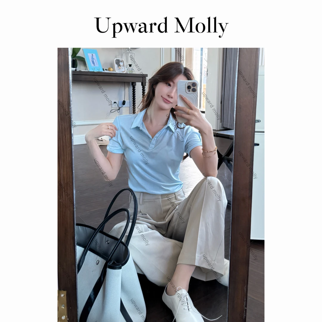 Upward Molly【怦然心动】莫代尔日晒植物染色工艺定染卷边polo短袖