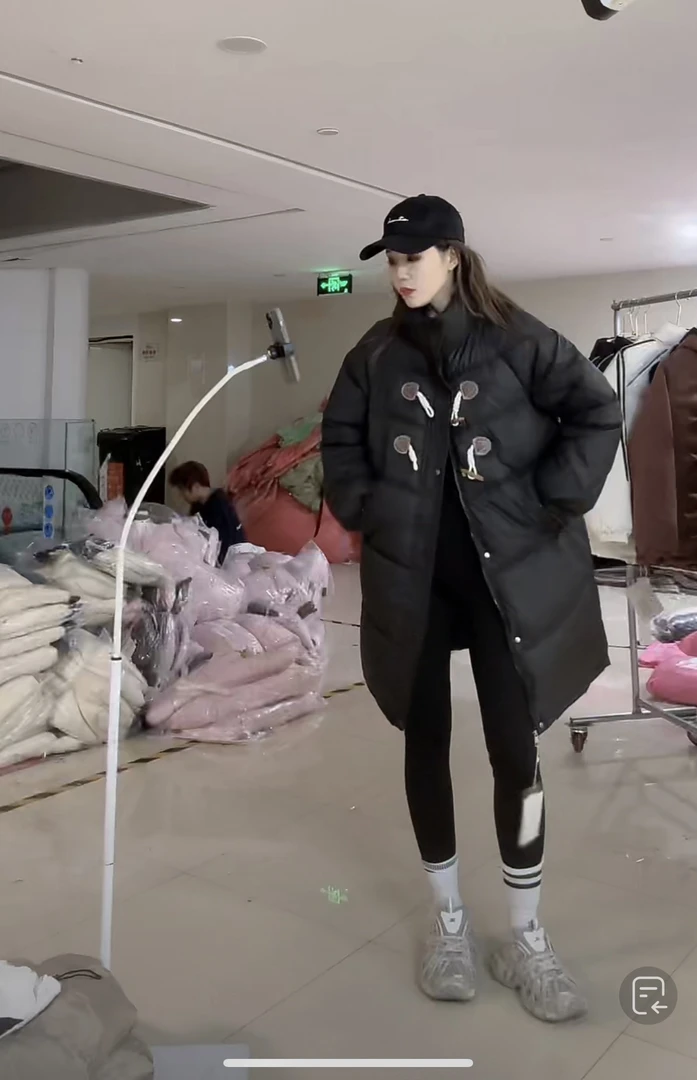 【柒汐】推荐韩版牛角扣棉服633