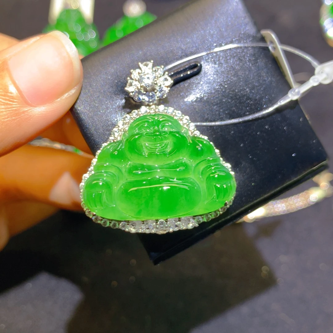 翡翠银S925镶嵌颈饰