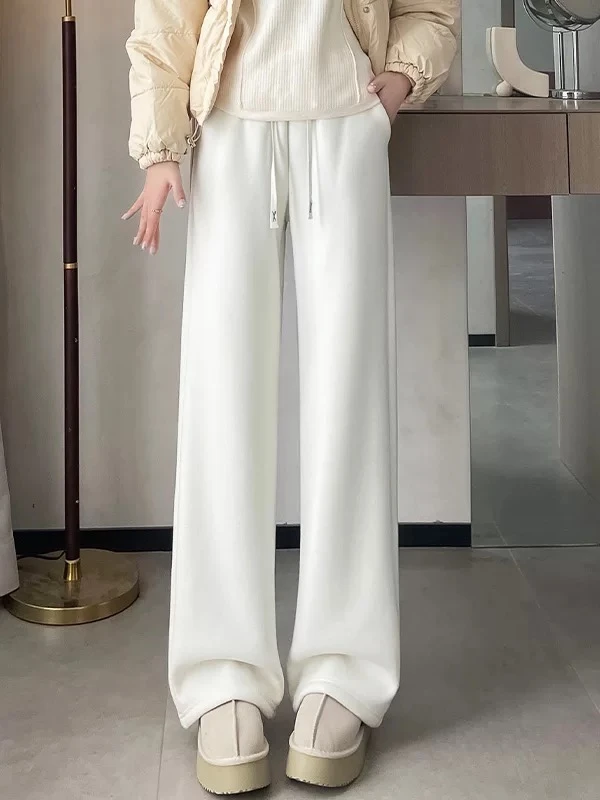 萍姐家2025秋冬新款修身舒适慵懒风直筒休闲裤CY162