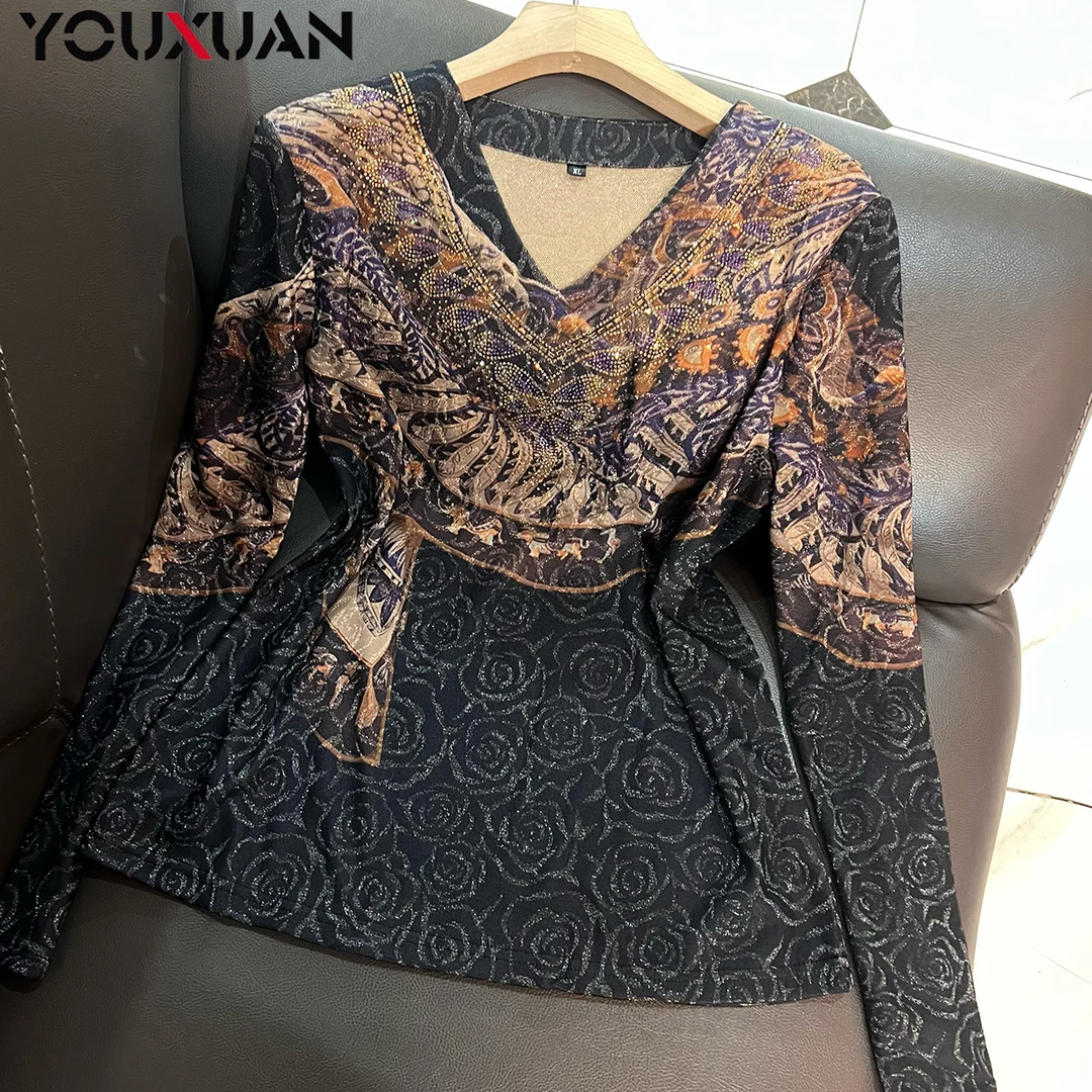 【新品】秋冬百搭韩版上衣时尚休闲宽松长袖V领女士打底衫89225