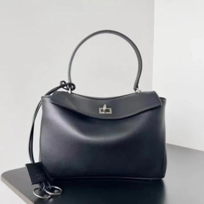 99新 Balenciaga/巴黎世家 黑银手提包 