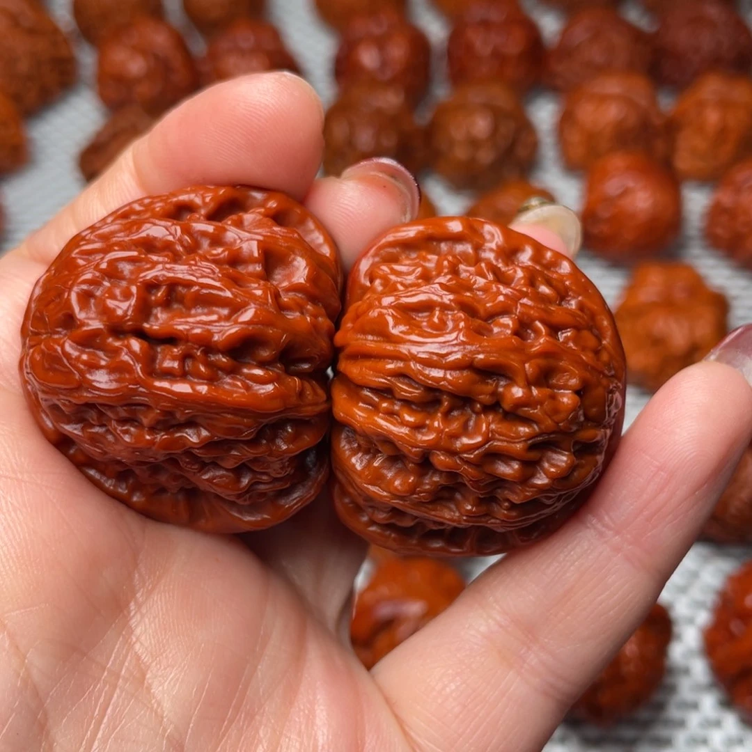 桃核吊坠文玩核桃 手把件 白狮子 38