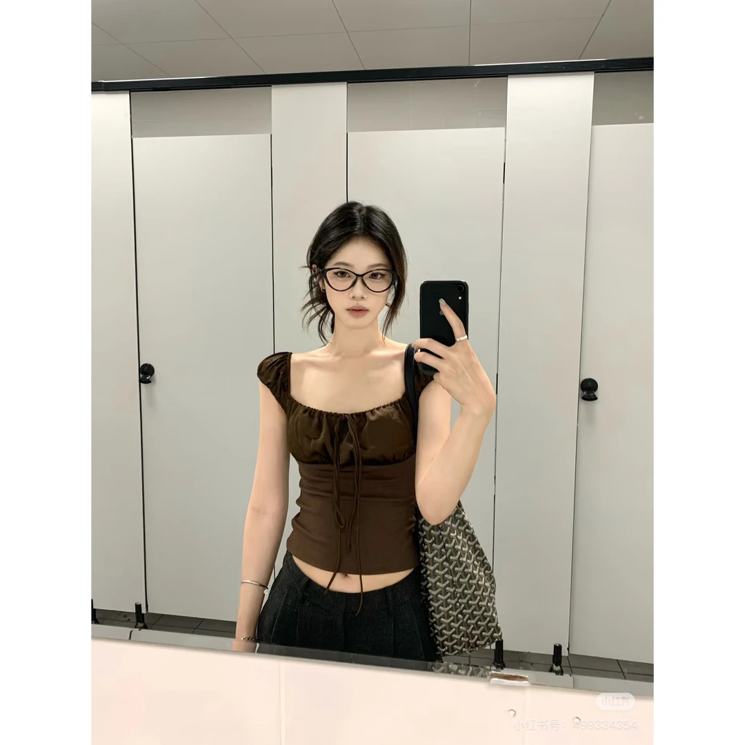 玫瑰可露丽 修身短袖t恤女夏季新款辣妹短款上衣