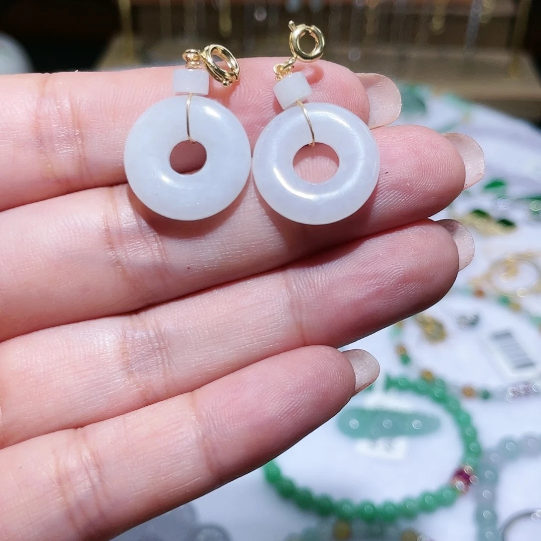 翡翠14K金镶嵌吊坠(赠链)