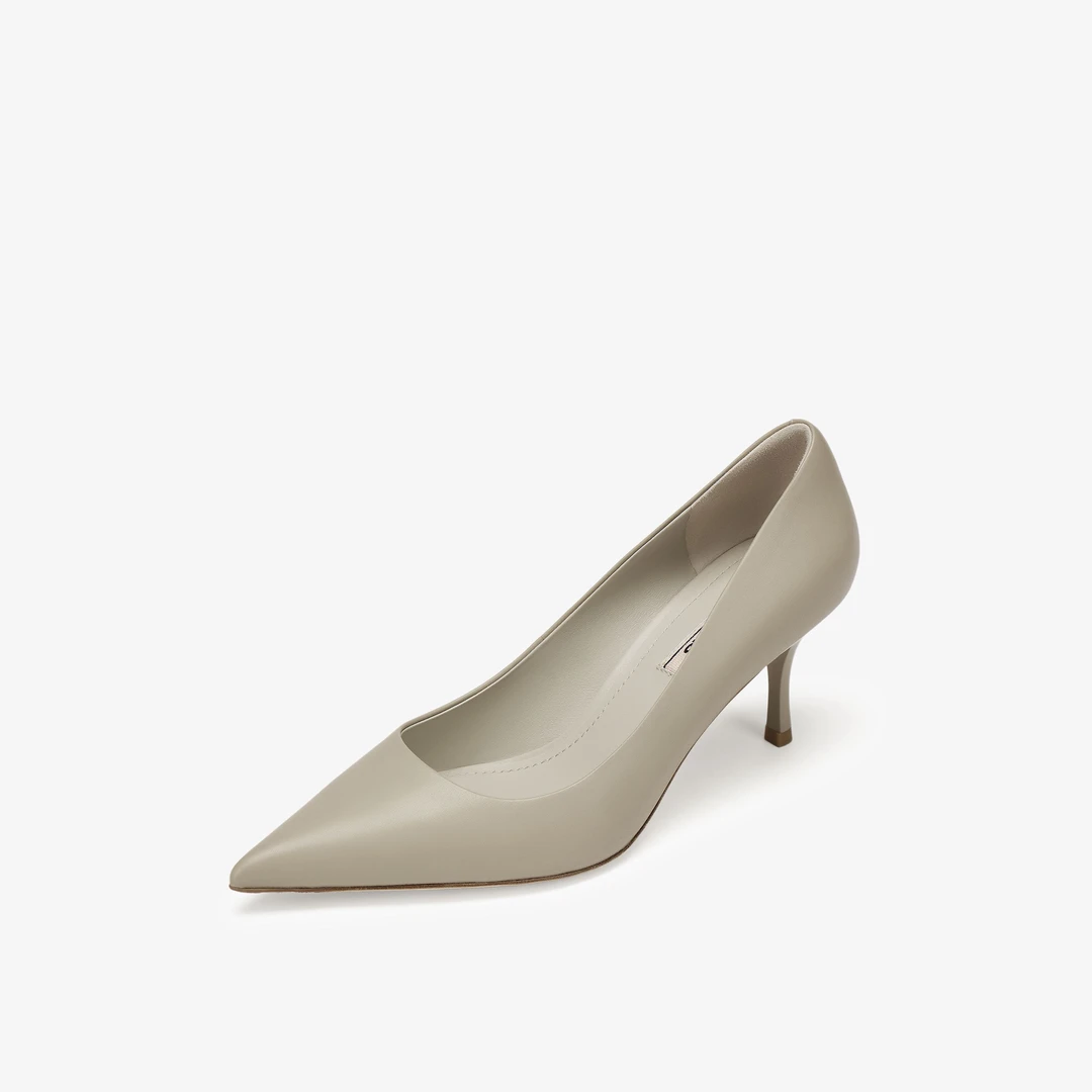 73hours女鞋优雅主张2025春季新品尖头高跟纯色浅口单鞋气质鞋子