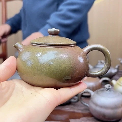 戬谷龙窑坭兴陶柴烧茶壶