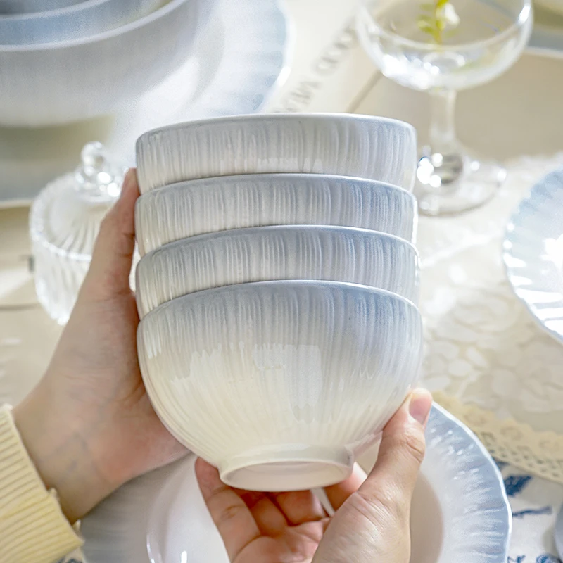 釉下彩餐具碗家用2025新款高颜值陶瓷碗盘筷碗具碗碟家用米饭碗