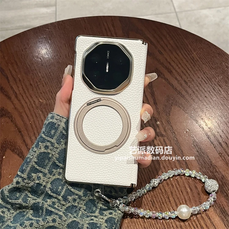 适用华为MateX5/X6折叠屏典藏版手机壳真皮磁吸支架全包中轴保护