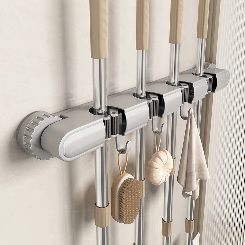 拖把夹壁挂吸盘挂扫把拖布挂钩免打孔架家用卫生间墙上收纳神器