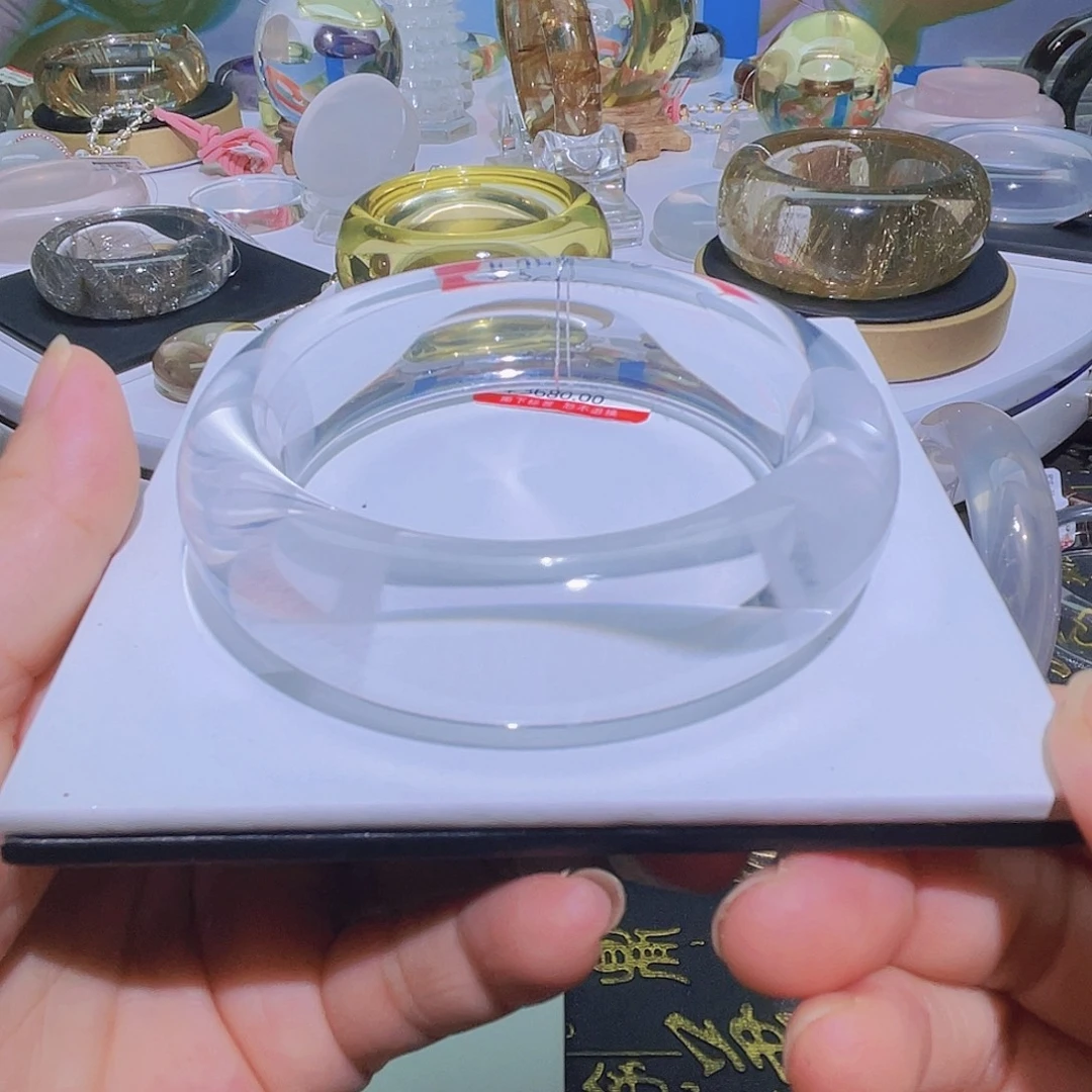 未镶嵌手镯水晶天然冰体白兔毛包裹56➕圈