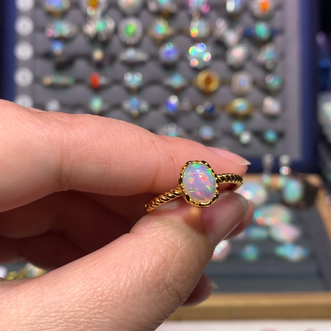 银S925镶嵌欧泊戒指款式