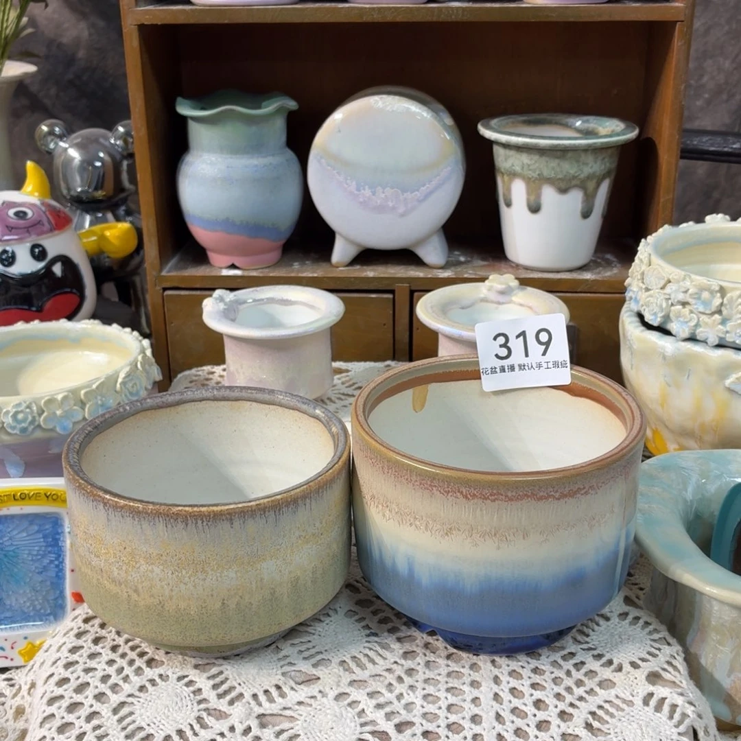 景德镇陶瓷花盆微瑕