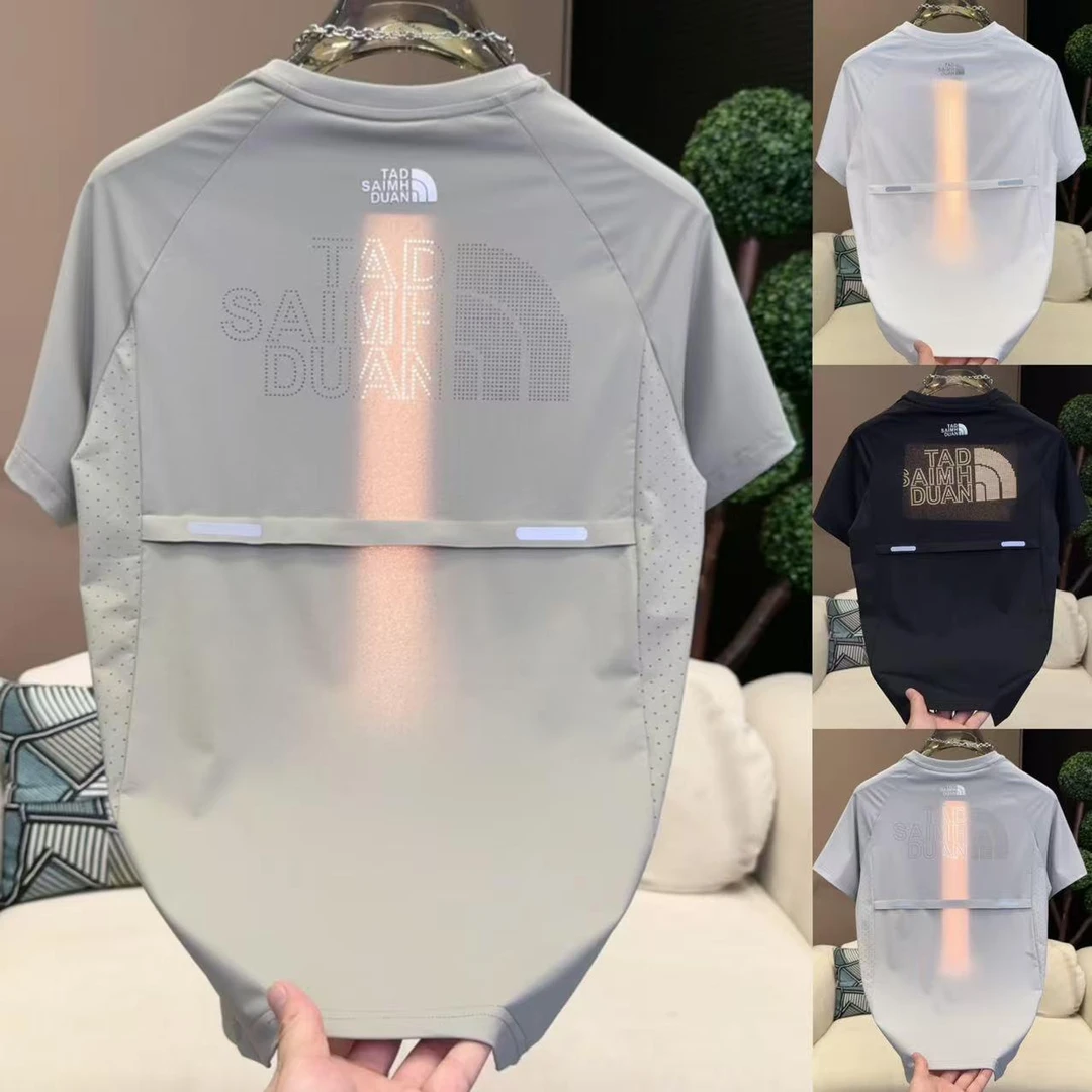 2025年激光打孔冰感透气速干短袖字母休闲百搭夏季新品T恤-2526