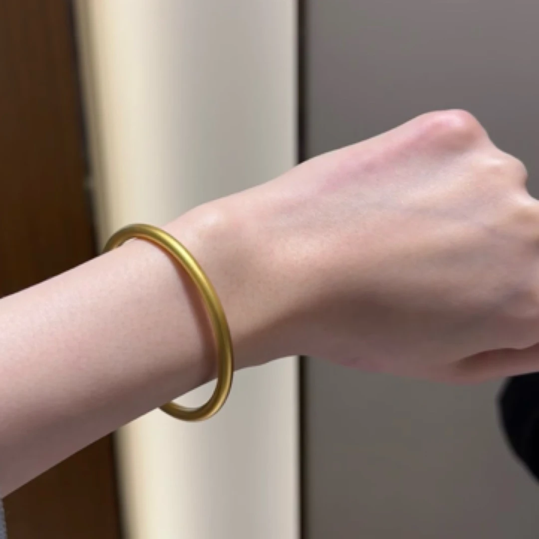 铜合金手镯 沉甸甸古法柔光素圈不易褪色手镯AZ-0150