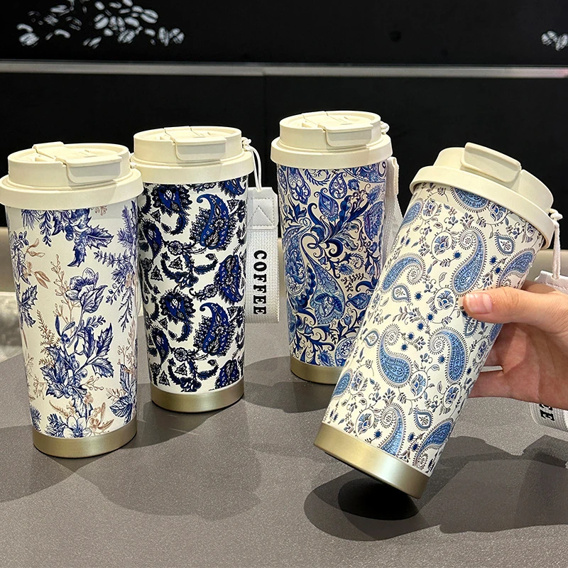 新款316不锈钢保温杯国风高颜值网红双层便携礼品咖啡杯潮大容量
