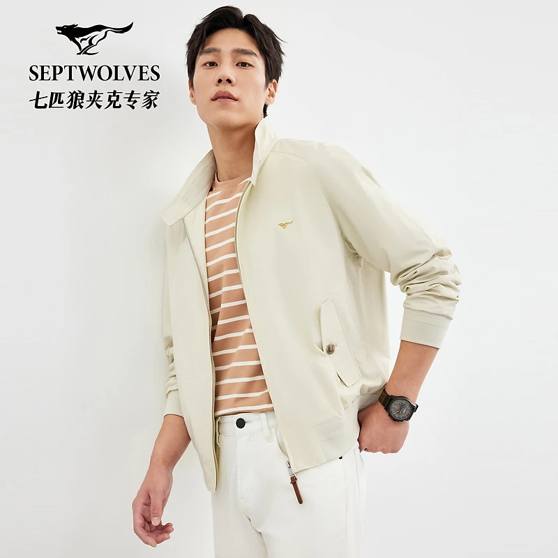 七匹狼立领哈灵顿单夹克1D1D10101106