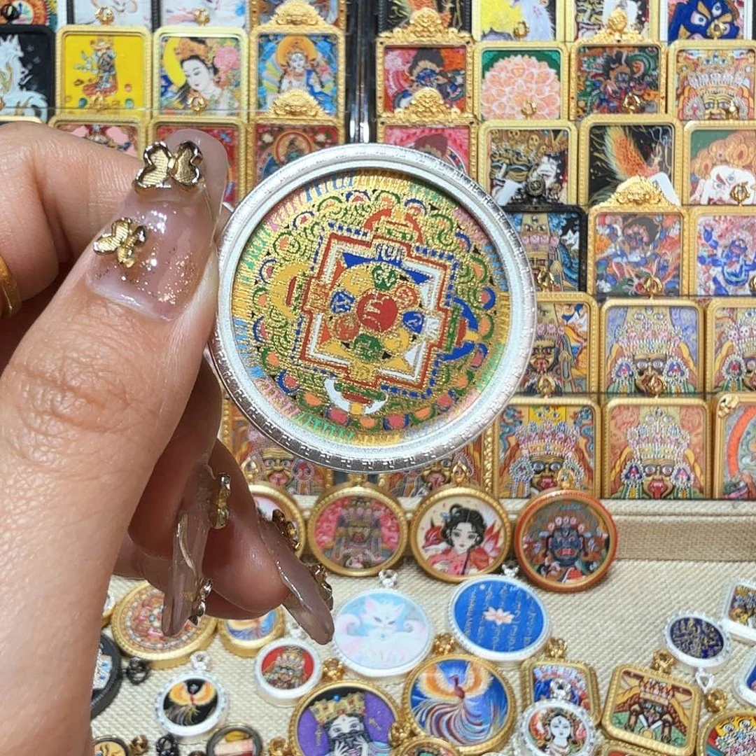 吊坠˗****奥热贡纯手绘唐卡非遗文化