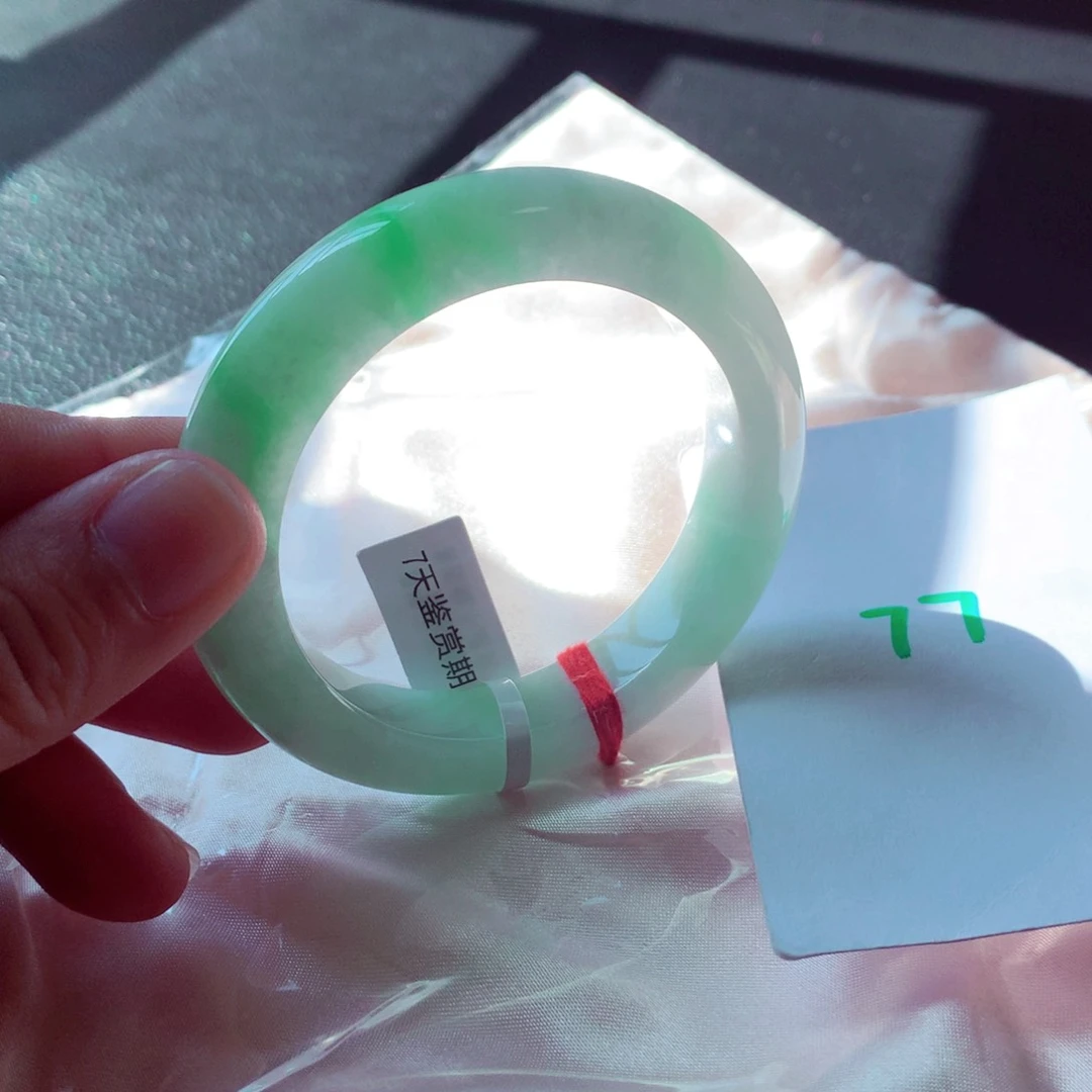 未镶嵌手镯翡翠缅甸天然A货翡翠手镯53.5