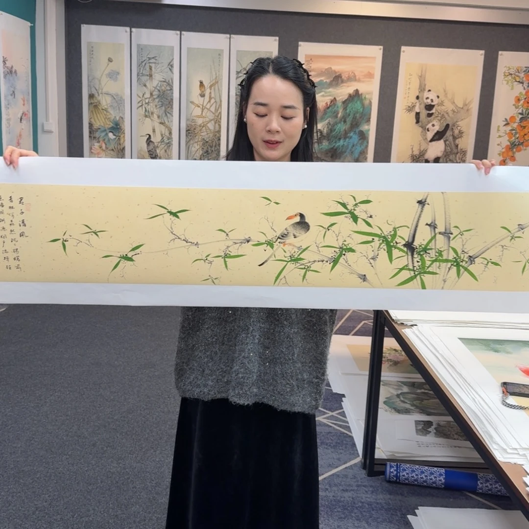 国画纯手绘山水花鸟作品