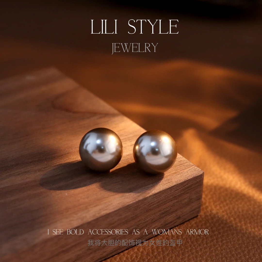 铜合金耳饰 高级感气质珠珠百搭通勤耳环小众设计简约耳饰女K951