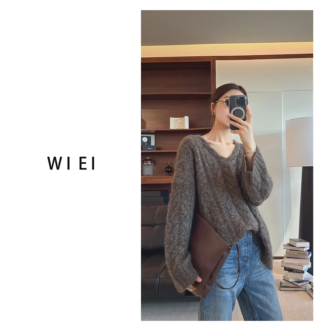 《WI EI》芝麻糖*DU家定制云朵感羊绒羊毛_绞花针织毛衣W25309087