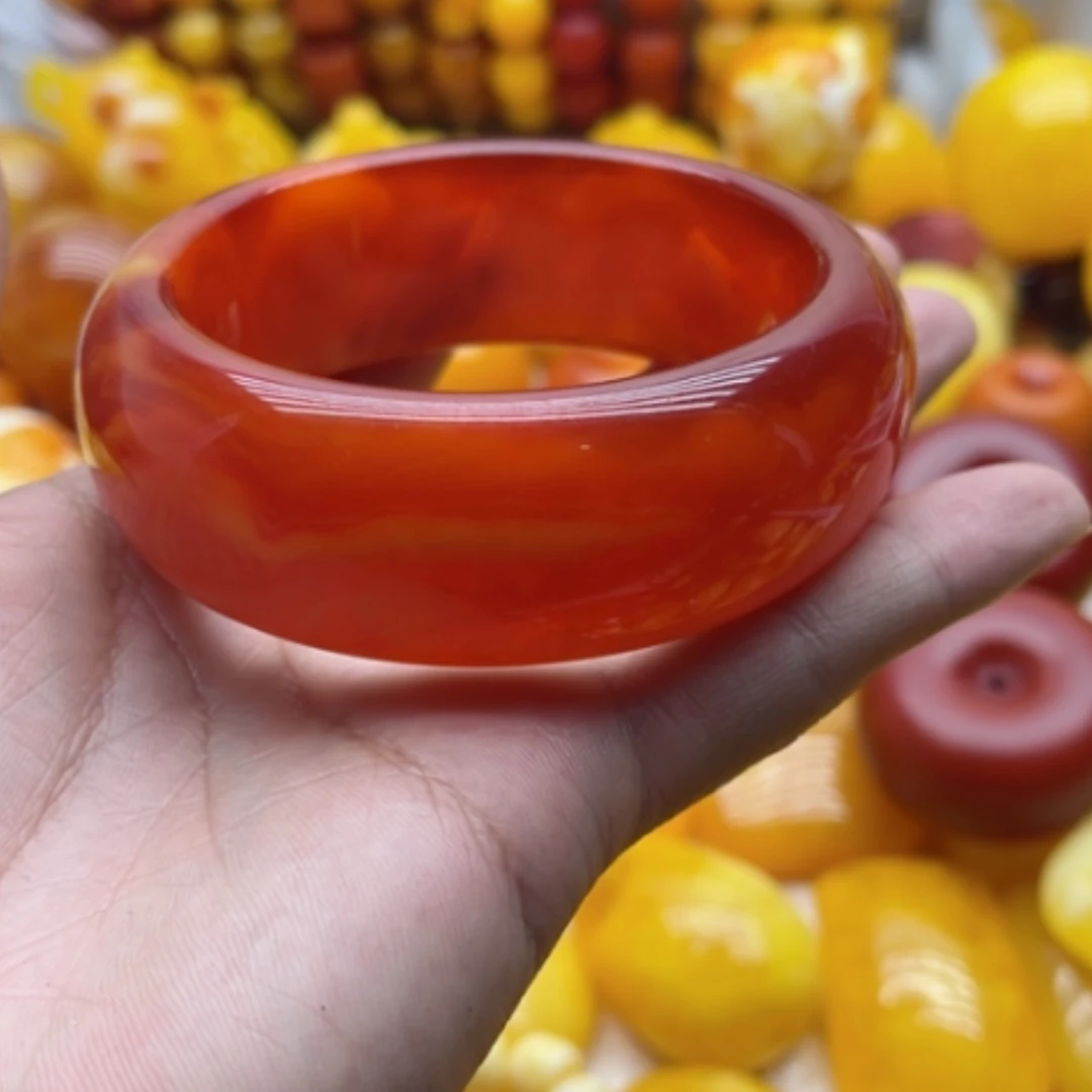 【闪购商品】琥珀手链未镶嵌张*霞蜜蜡手镯64