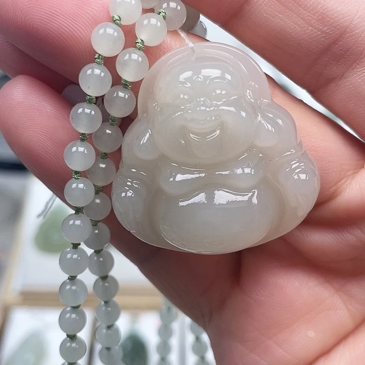 颈饰未镶嵌和田玉海*点35佛