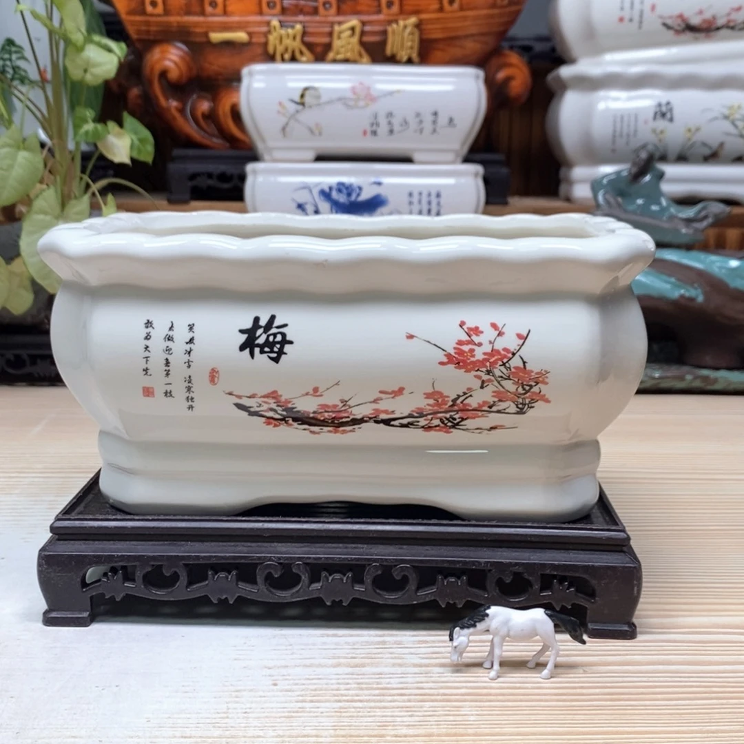 紫砂花盆陶瓷艺术花盆陶瓷，