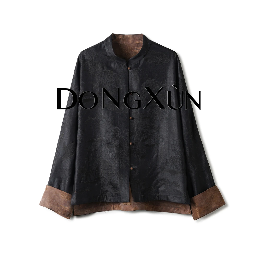 【山海经】桑蚕丝香云纱满分真丝双面双穿典雅外套DX25AS061