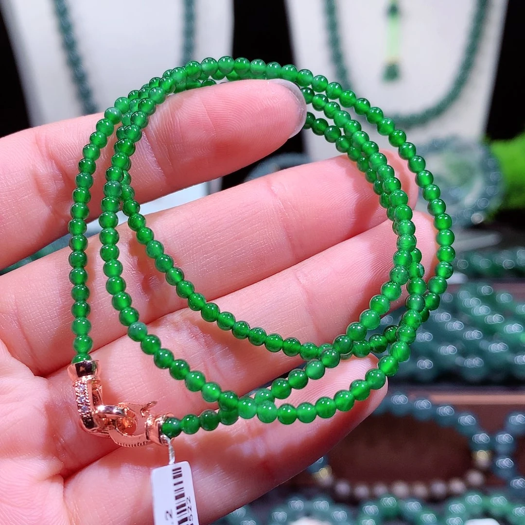 翡翠未镶嵌手链天然a货翡翠项链3.2