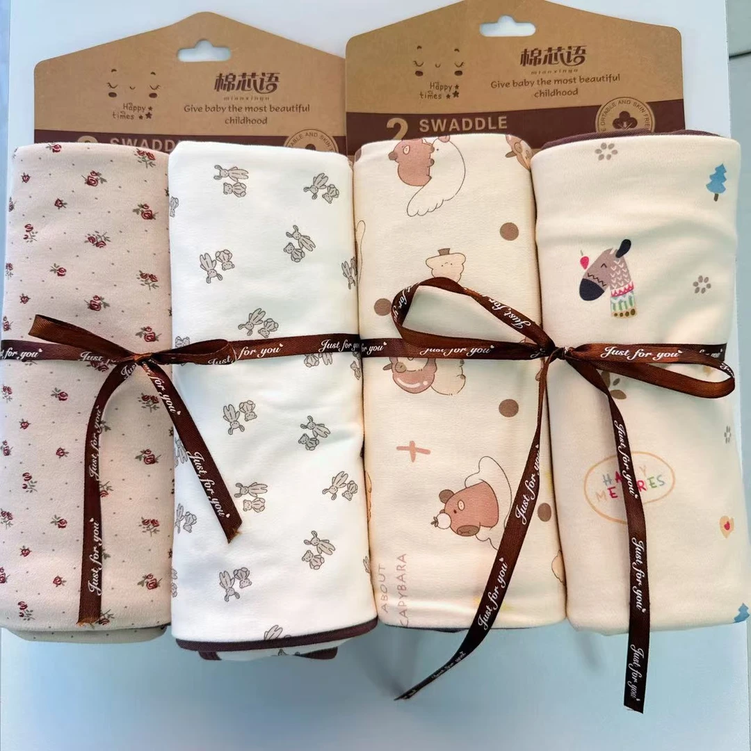 【棉芯语】90*90新生儿纯棉包单  包边  韩系 碎花 柔软 透气