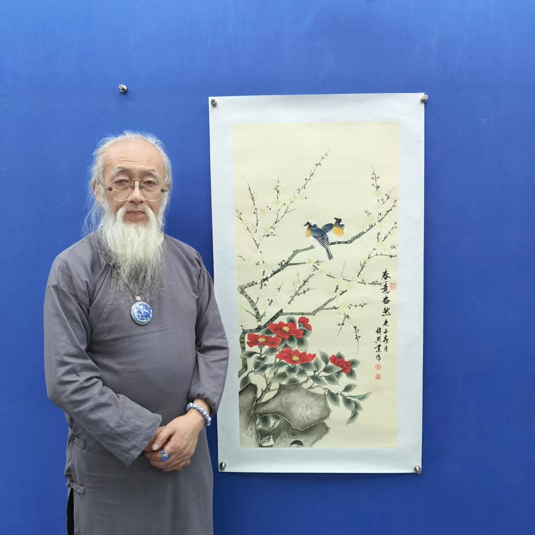 赵兴业《春意盎然》三尺竖 托裱 100*55cm -古墨堂3