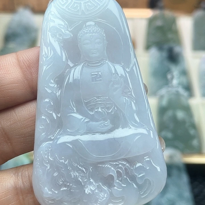 颈饰未镶嵌翡翠天然缅甸翡翠A货玉龙阿弥