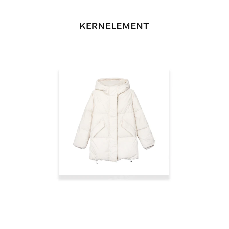 DA.KE 【长款羽绒】两色长款下摆抽绳防风国标90保暖羽绒服SCDW078