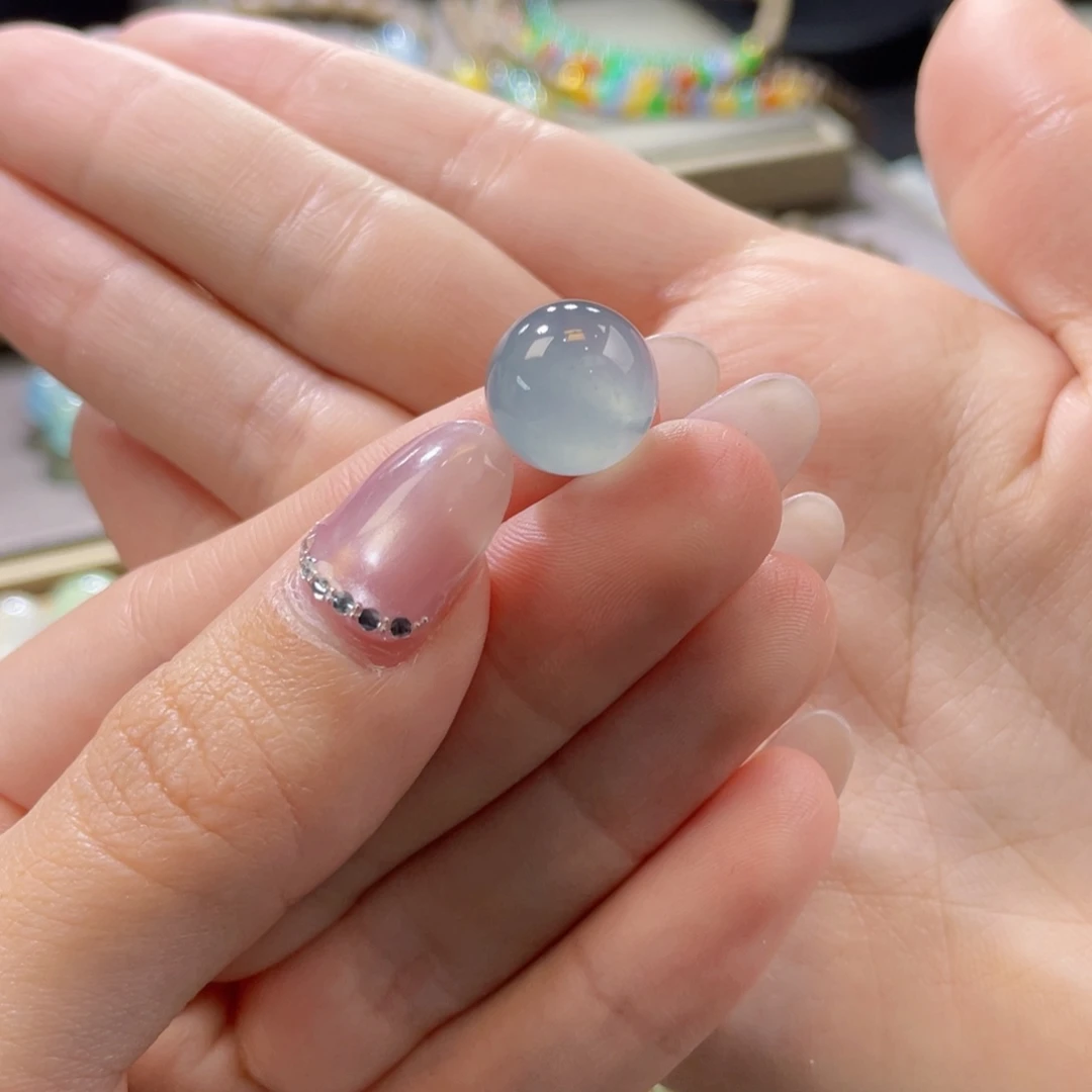 翡翠未镶嵌手链卡12.5蓝冰