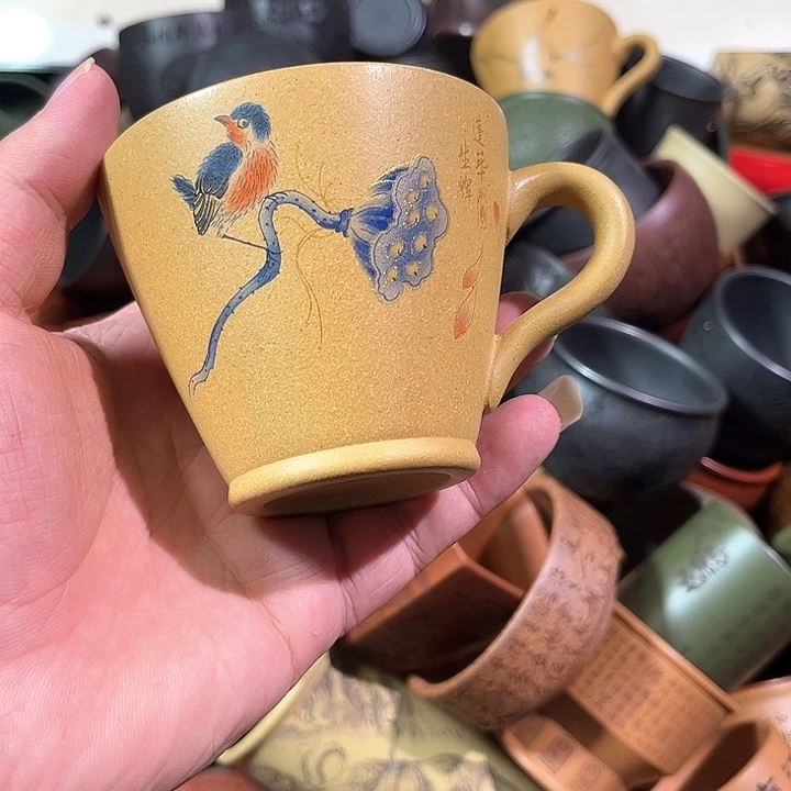 茶杯紫砂夏**念全手工紫砂主人杯