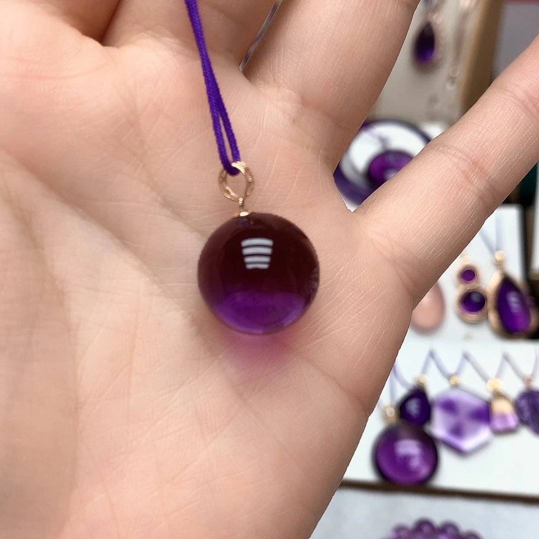 c***h18K金镶嵌吊坠(赠链)紫晶