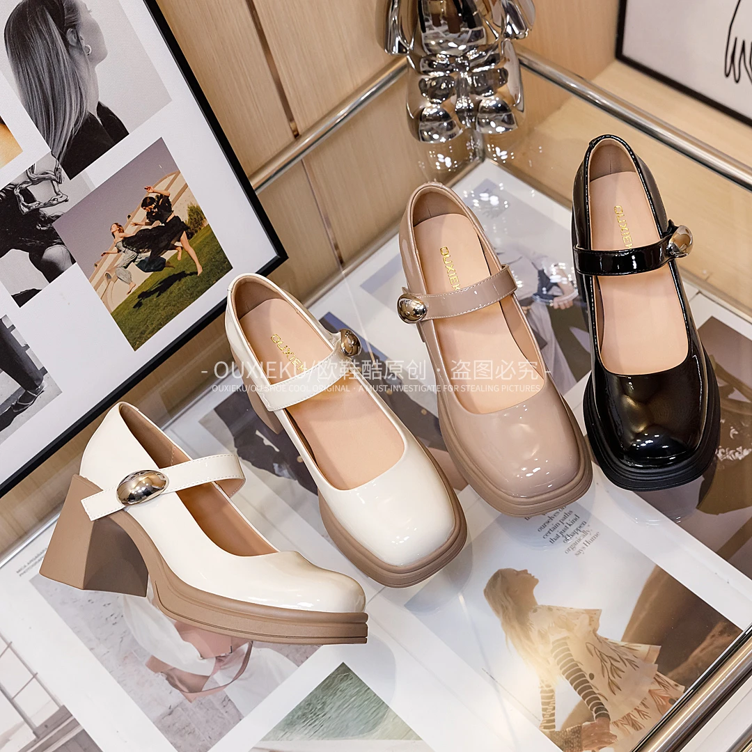 玛丽珍鞋M-331秋季新款舒适增高高跟鞋时尚百搭软底软面单鞋潮