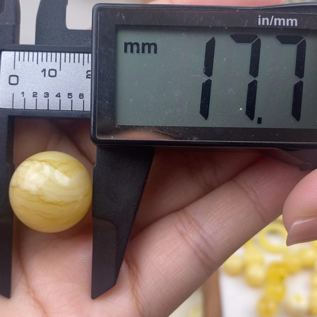未镶嵌琥珀裸石#*蜜蜡圆珠孔道微瑕