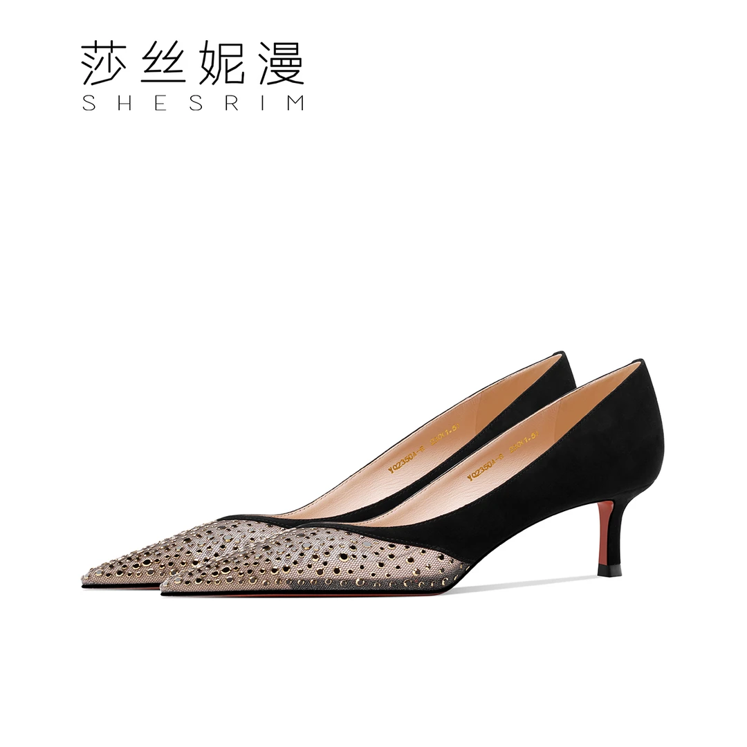 2025春季新款高跟鞋尖头性感时尚单鞋气质女鞋黑色细跟百搭女士