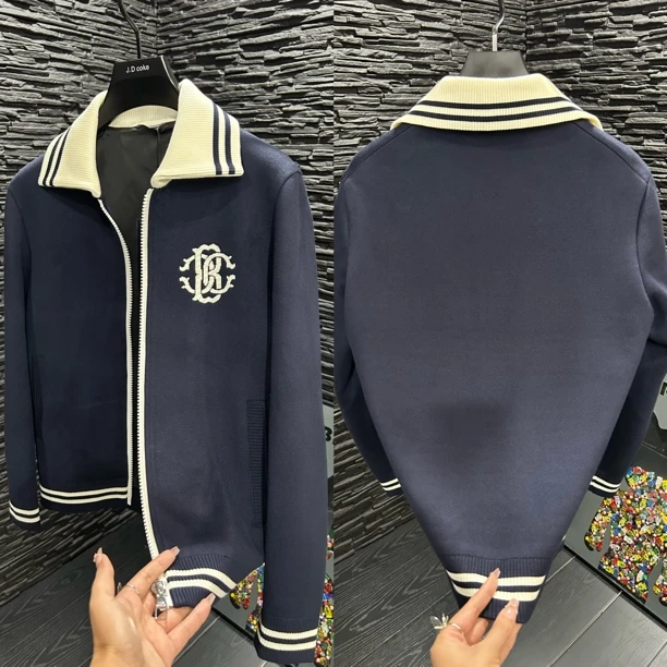 【正睿欧货】高端欧货男士时尚针织大翻领夹克外套/1911