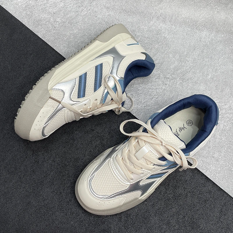 夏季爆款透气网面德训鞋子男潮流面包鞋厚底运动休闲板鞋男小白鞋