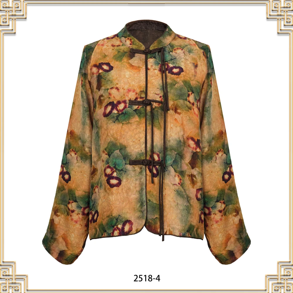 LN 2025新款喇叭花冠乐绉长袖上衣外套 2518-4