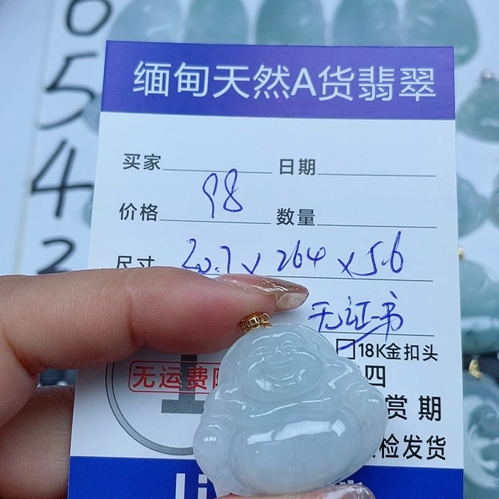 翡翠18K金镶嵌颈饰纯天然缅甸翡翠