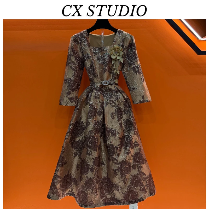 YC编码66 经典收腰轻奢时尚连衣裙（定制女装）QM8833
