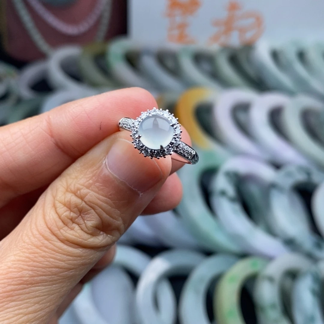 翡翠戒指18K金镶嵌坏***1戒指