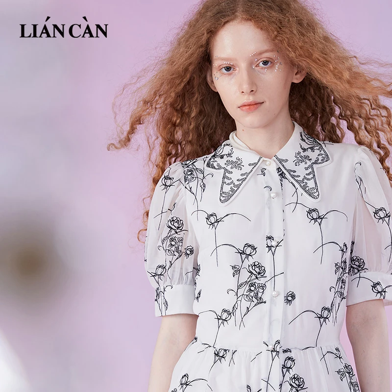 商场同款浪漫减龄波西米亚风时尚梭织中袖连衣裙7122223001