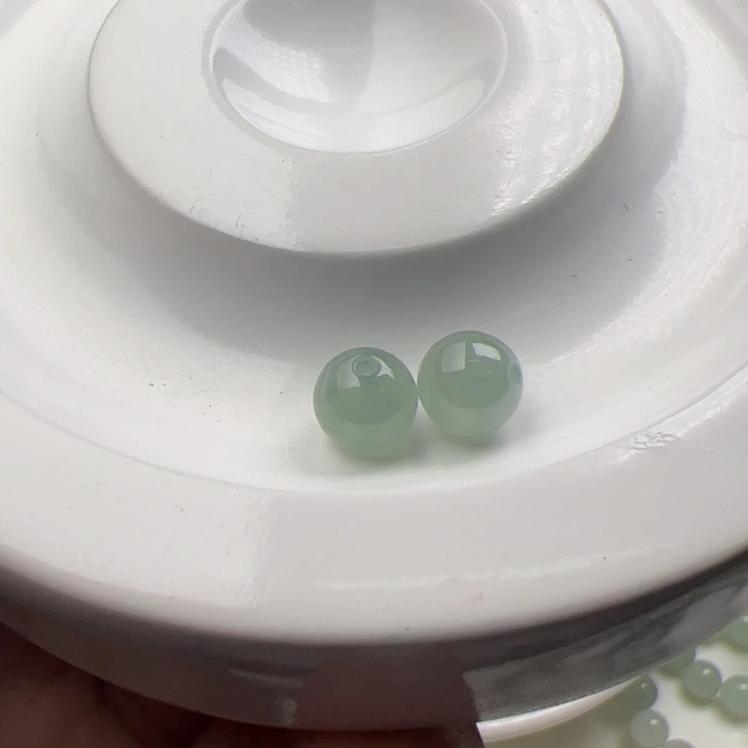 小***女散珠翡翠天然翡翠玉珠6.6