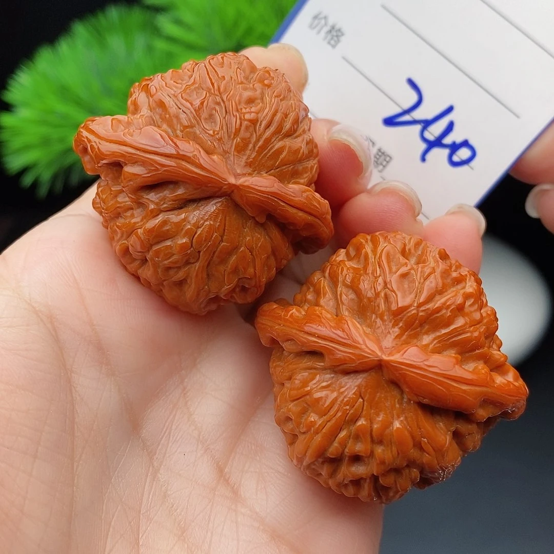 文玩核桃把件41球白240